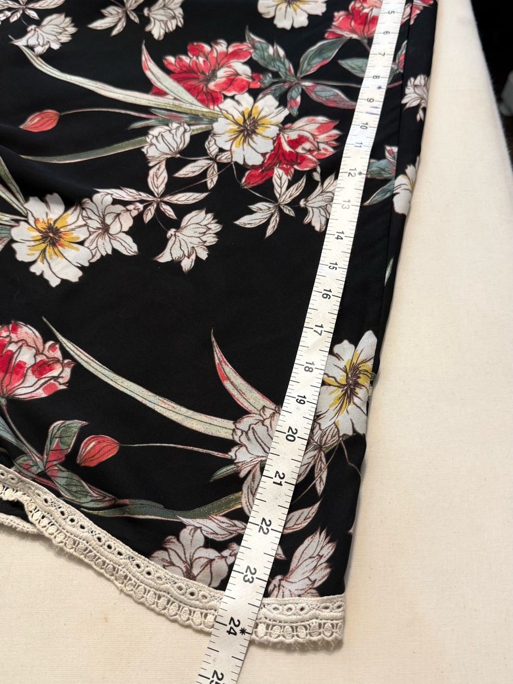 Liberty Love Black Floral Open Cardigan with Red and White Flowers - Picture 4 of 7